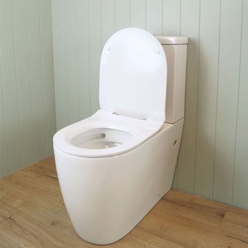 Turner Hastings Narva Rimless Wall Faced Toilet with Soft Close Quick Release Thick Toilet Seat