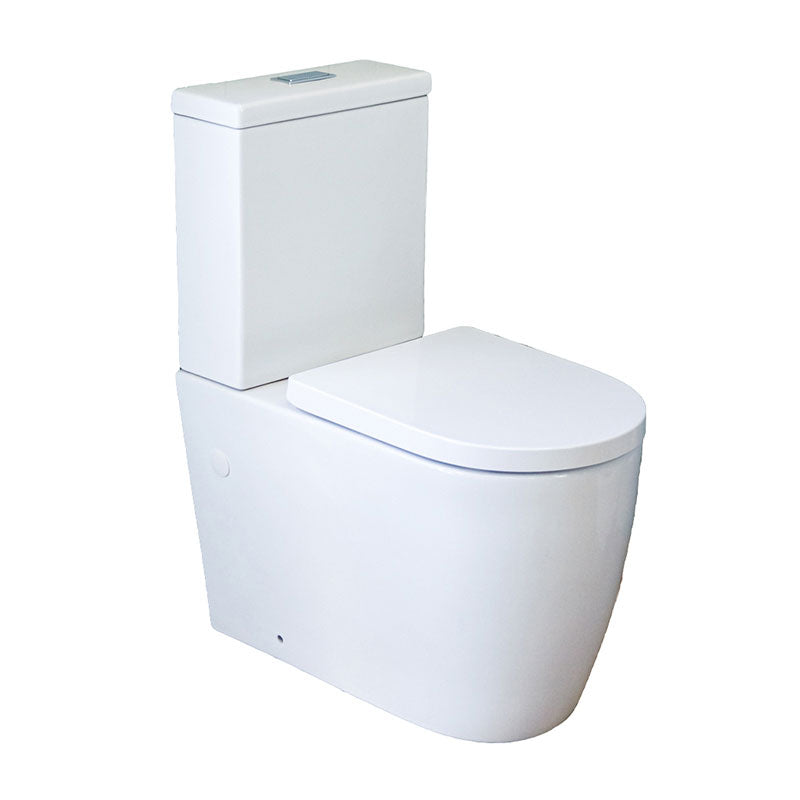 Turner Hastings Narva Rimless Wall Faced Toilet with Soft Close Quick Release Thick Toilet Seat