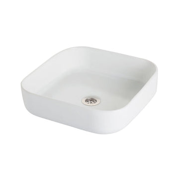 Argent Grace 425mm Square Counter Top Basin No Tap Hole - Gloss White