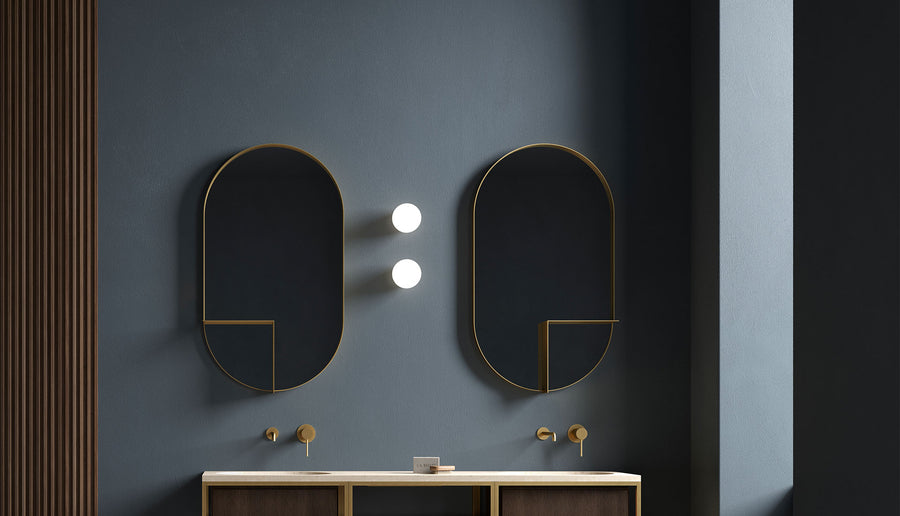 Ex.t Nouveau Shelf Mirror Brass