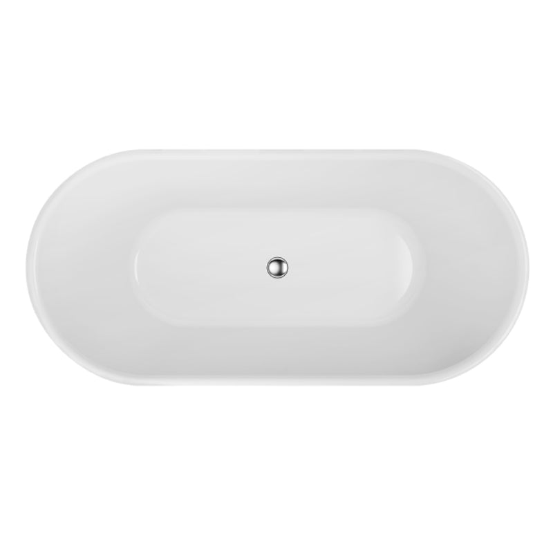 Argent Nova 1500 Oval Freestanding Bath Overflow - Gloss White