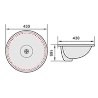 Argent Pace 400 Round Under Counter Basin - Gloss White