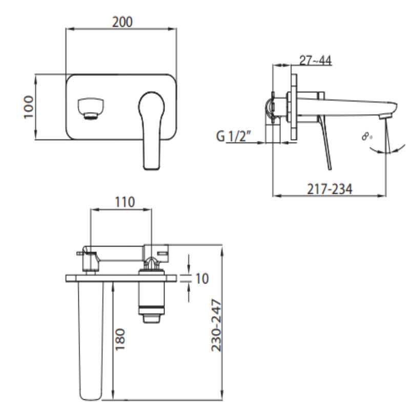 Studio Bagno Pop Wall Mounted Basin Mixer - Chrome