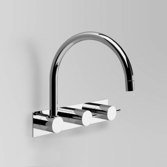ASTRA WALKER Icon Wall Offset with Swivel Spout on Backplate | The Source - Bath • Kitchen • Homewares