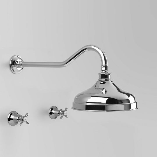 Astra Walker Olde English Shower Set With 200mm Rose And Cross Handle Taps