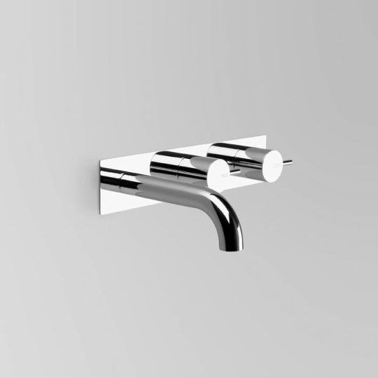 ASTRA WALKER Icon Wall Set Offset with 155mm Spout on Backplate | The Source - Bath • Kitchen • Homewares