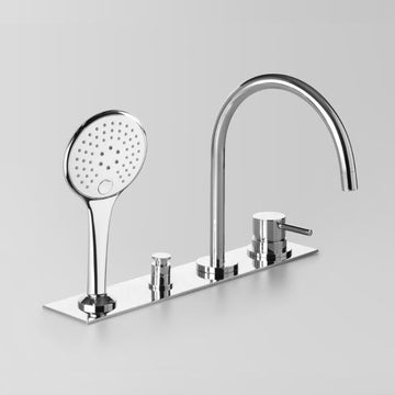 ASTRA WALKER Icon Hob Set with Multi-function Hand Shower, Divertor, Mixer on Backplate | The Source - Bath • Kitchen • Homewares