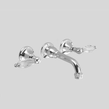 Astra Walker Olde English Wall Set With 210mm Spout, Swarovski Crystal Lever Handles