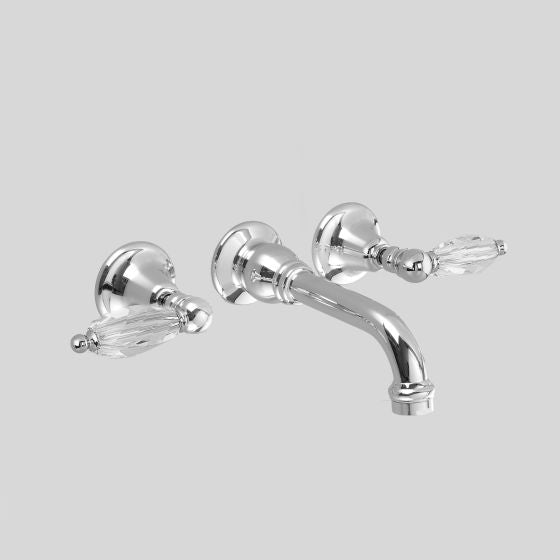Astra Walker Olde English Wall Set With 160mm Spout, Swarovski Crystal Lever Handles