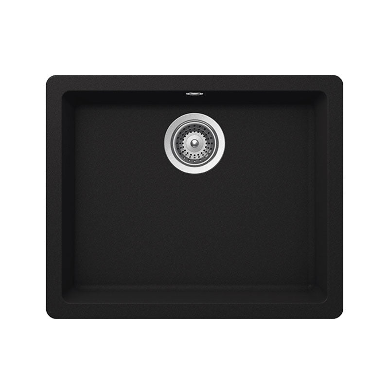 Abey SCHOCK Quadro Large Topmount-Undermount Single Bowl Sink - Onyx