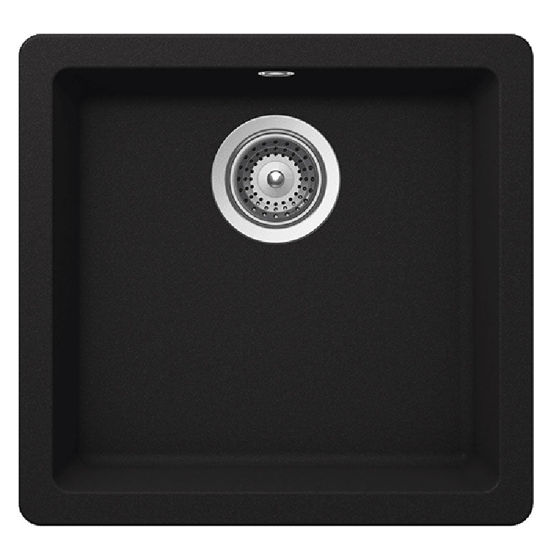 Abey SCHOCK Quadro Topmount-Undermount Single Bowl Sink - Onyx