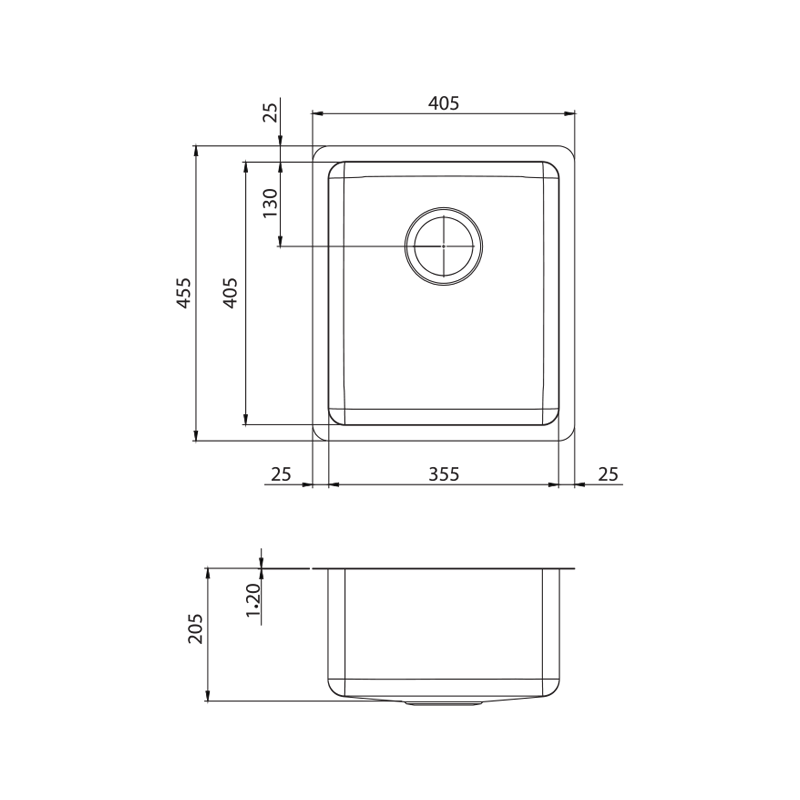 Oliveri Sonetto Standard Bowl Universal Sink SN30TU