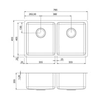 Oliveri Sonetto Double Bowl Undermount-Topmount Sink | SN63TU