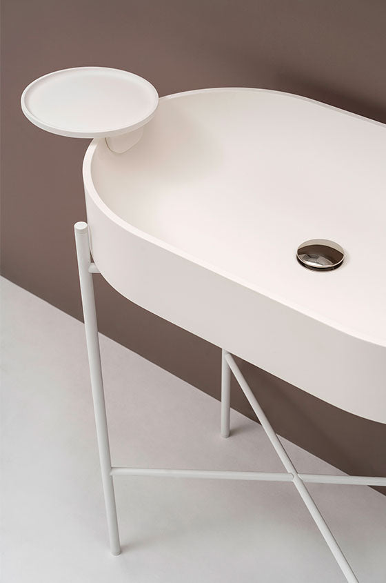 Ex.t Stand Oval Wash Basin - White
