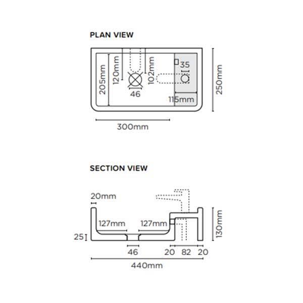 Nood Co Shelf 01 Wall Hung Basin Musk