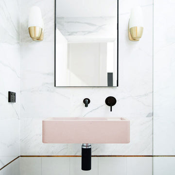 Nood Co Shelf 02 Wall Hung Basin Blush Pink