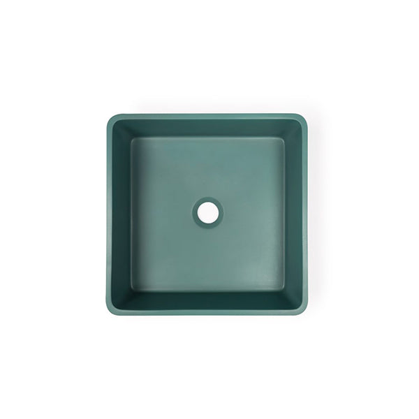 Nood Co Vesl Square Basin Wall Hung Teal