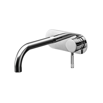 Parisi Tondo Wall Mixer 220mm Curved Spout with Ellisse Backplate - Chrome