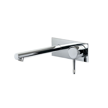 Parisi Tondo Wall Mixer 160mm Spout with Rectangular Plate - Chrome