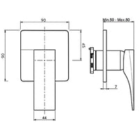 Fima Zeta Shower Mixer 90mm - Chrome